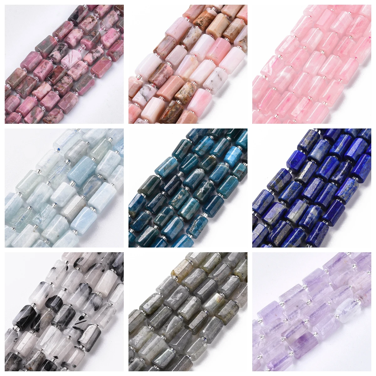 1Strand Natural Stone Beads Strands,Column, 8~11x6~8x5~7mm, Hole: 1mm, about 15~17pcs/strand, 7.28~7.48 Inch, Beading Supplies