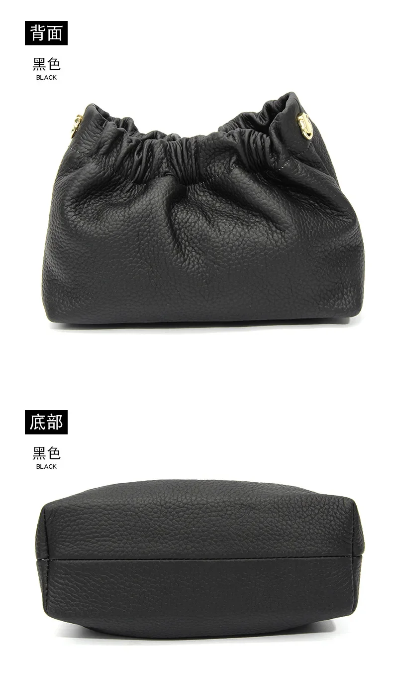 Cloud Clutch Purses for Women Dumpling Bag Soft Genuine Leather Underarm Bag Cowhide Handbag small flap Crossbody bags