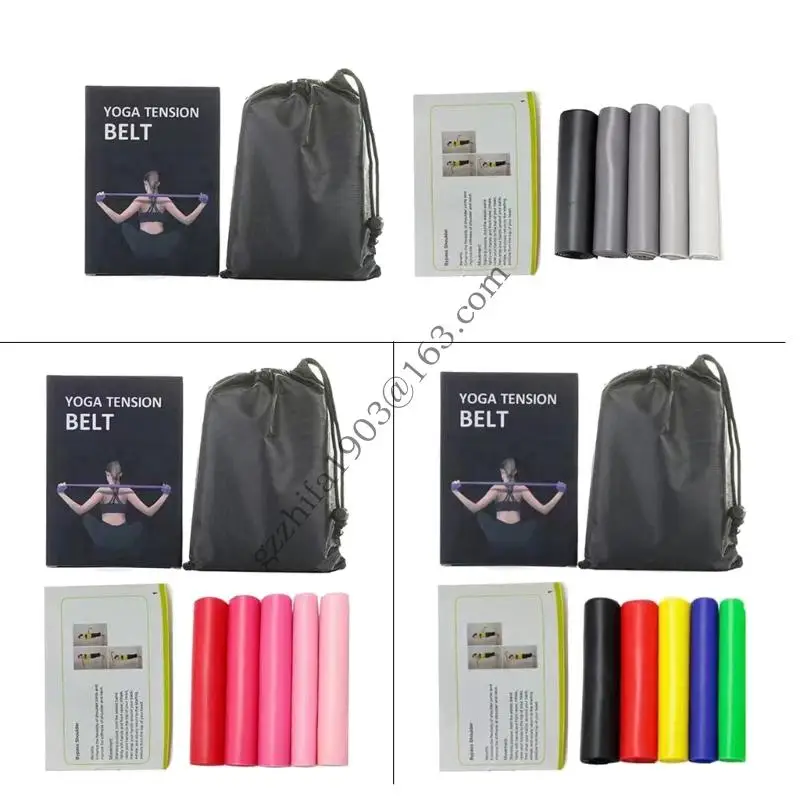 

5 Pcs Elastic Bands Fitness Stretch Bands Workout Bands Resistance Bands Set for Yoga Pilates and Strength Training