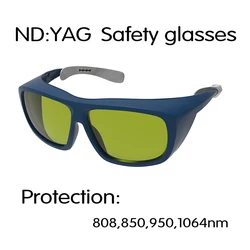 Nd: YAG 1064nm OD5 infrared laser protective glasses green lens 808nm freezing point hair removal work safety goggles