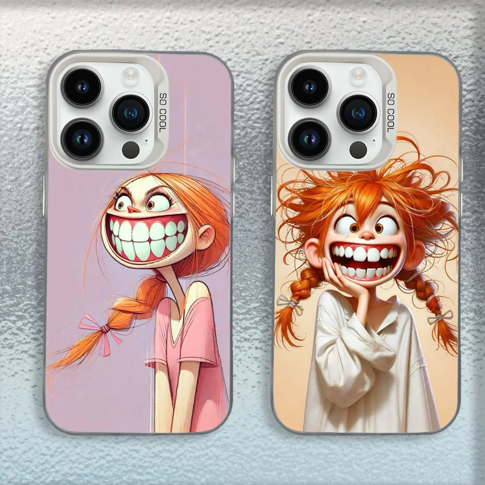 

funny girl Phone Case For iPhone 16,15,14,13,12,11,Mini,Pro,MAX White Matte Shockproof Cover