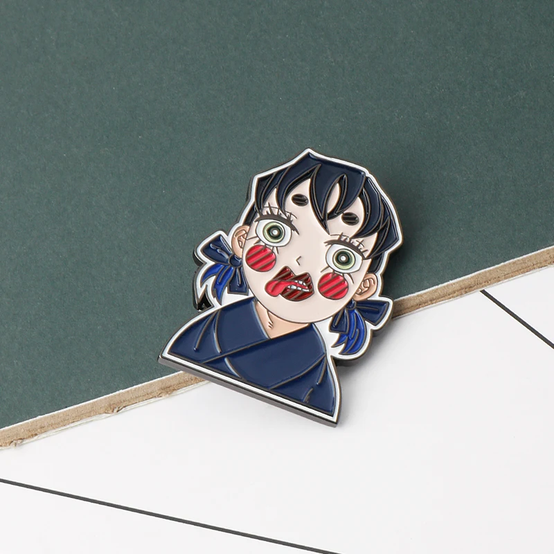 Anime Demon Slayer Brooch Cartoon Kimetsu No Yaiba Blade Brooch Cosplay Enamel Lapel Pin Badge Hats Clothes Backpack Jewelry