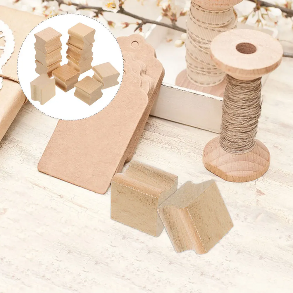 

20Pcs Wood Stamp Blank Grooved Carving Blocks Durable Reusable for DIY Crafts Scrapbooking Letter Sealer Kit Letter Sealer Kit