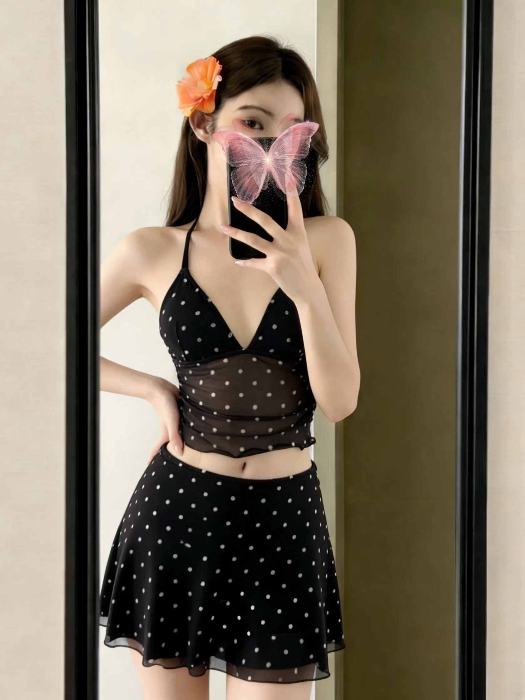 

Сексуальный повседневный женский купальник-бикини с V-образным вырезом, в горошек, с эффектом пуш-ап, маленький размер, для отпуска и термальных источников, модный стиль