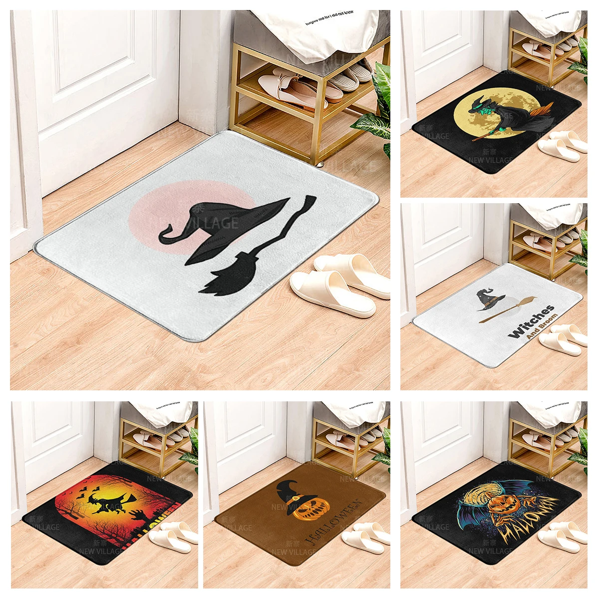 House entrance carpet Home door mat Living Room Bath Foot bathroom non-slip water absorption rugs bath Halloween Autumn Pumpkin