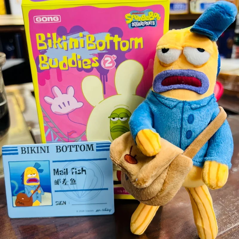 Pop Mart Spongebob Bikini Bottom Buddies 2 Series Genuine Blind Box Weird Plush Toys Figurines Bag Pendant Ornament Kids Gifts