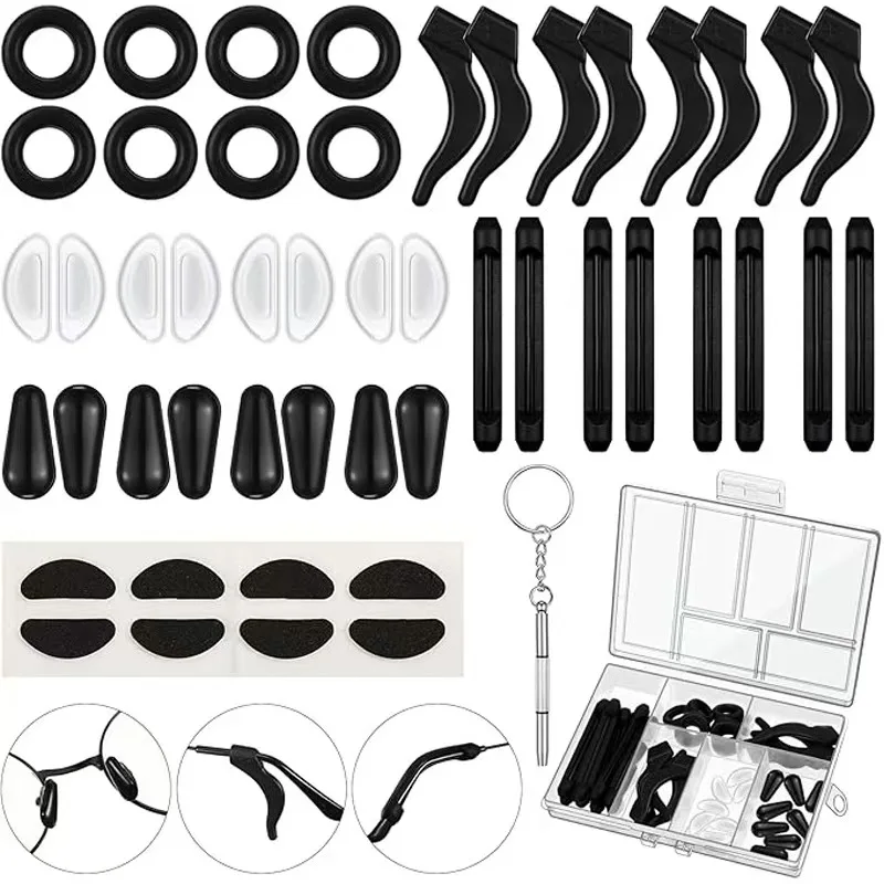 Silikon Anti-Rutsch Ohrclips für Brillen, Ohrbügel, Rutschfeste Abdeckungen für Brillen, Airnose-Pads für Brillen, Brillenschraubendreher