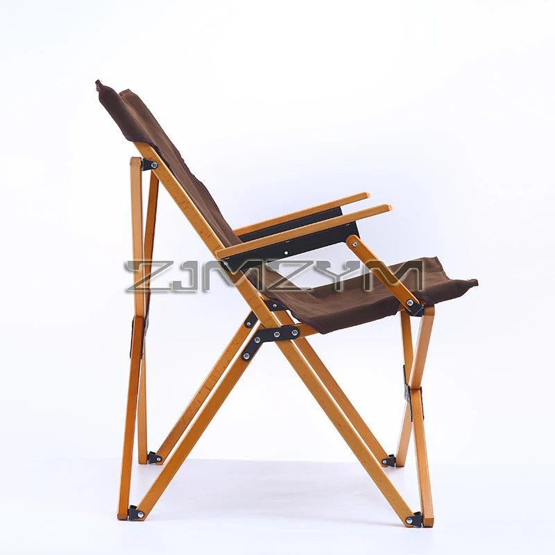 Portable Outdoor Folding Camp Chair Wood Oxford Cloth Collapsible Seat for BBQ Party Picnic Fishing Stool