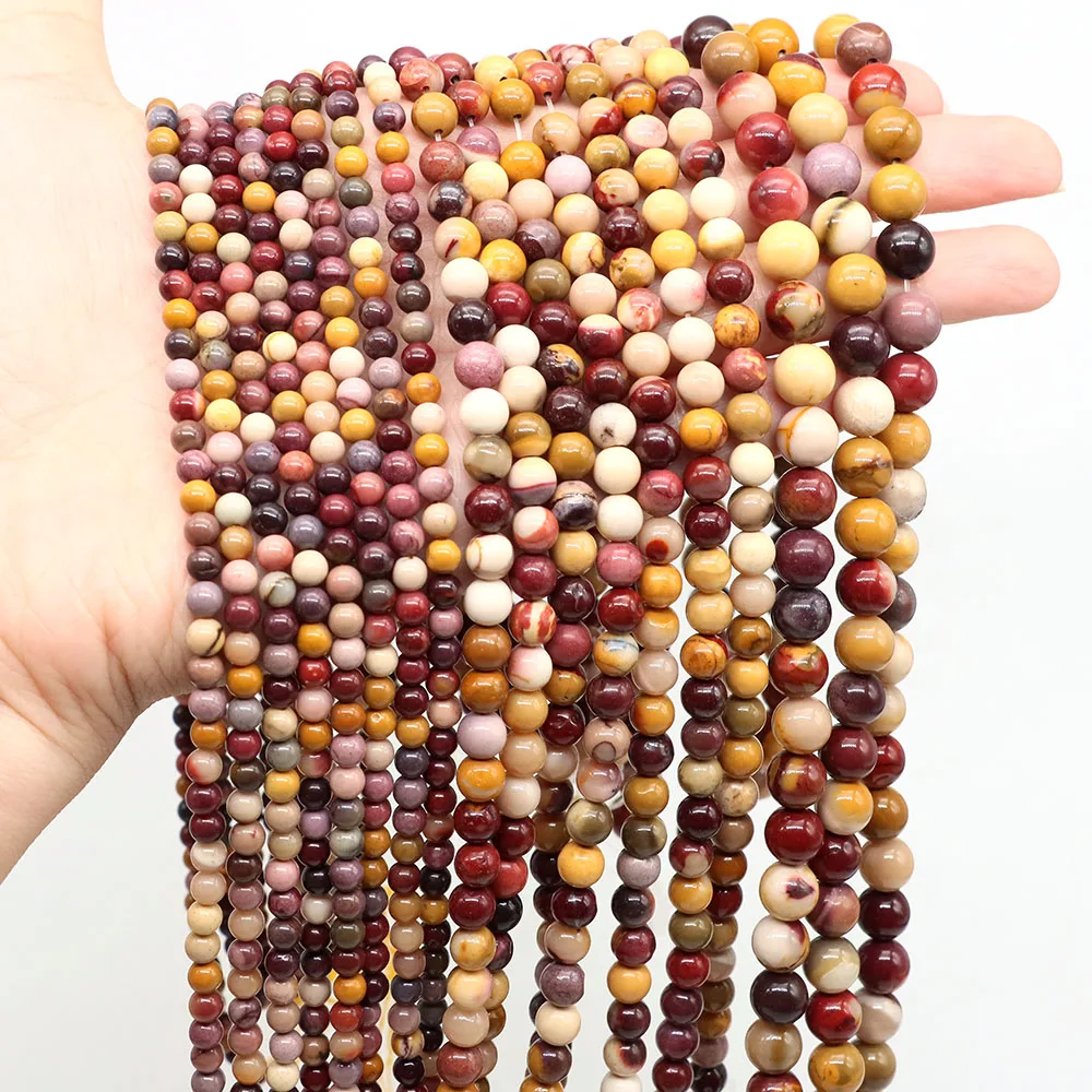 Natural Stone Loose Beads 4 6 8 10mm Amethyst Lava Turquoise Round Charms Crystal Bead for Jewelry Making DIY Bracelet Necklace