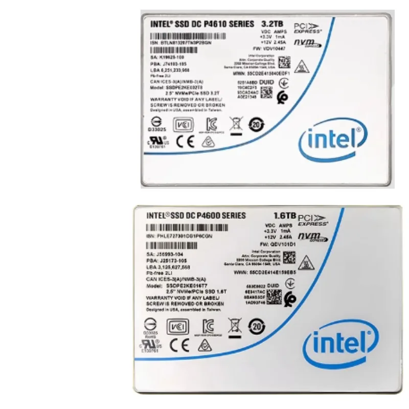 신제품 오리지널 솔리드 스테이트 드라이브, DC P4610, P4600, 3.84TB, SSD 1.6TB, INTL U2, P4610, SSDPE2KE064T8, NVME VDV10152, VDC AMPS