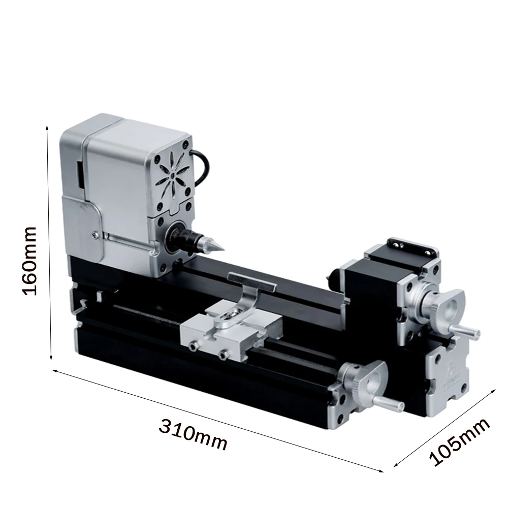 Mini torno girando em madeira, máquina em miniatura todo em metal, ferramentas para trabalhar madeira DIY, artesanato de modelo36 W, 20000rpm