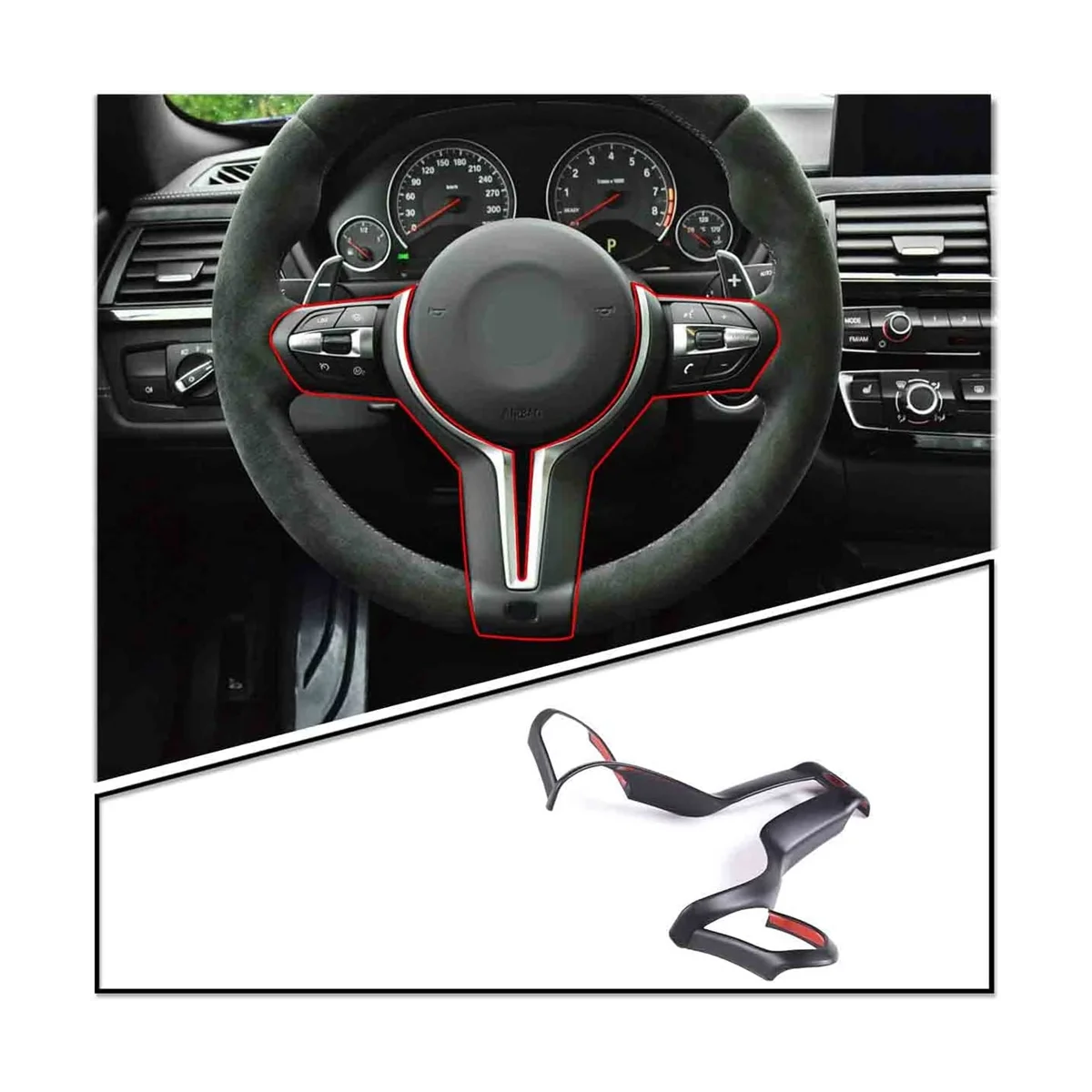 Car Steering Wheel Button Cover Trim for F20 F30 F32 F36 F15 F16 F80 F85 M-Sport Interior Accessories,