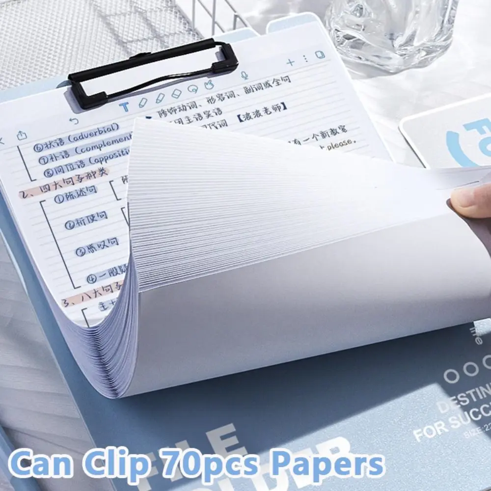 Einfacher A4-Aktenordner aus Kunststoff, verdickt, zum Aufhängen, Schreib- und Klemmbrett, Schreibblock für Studenten