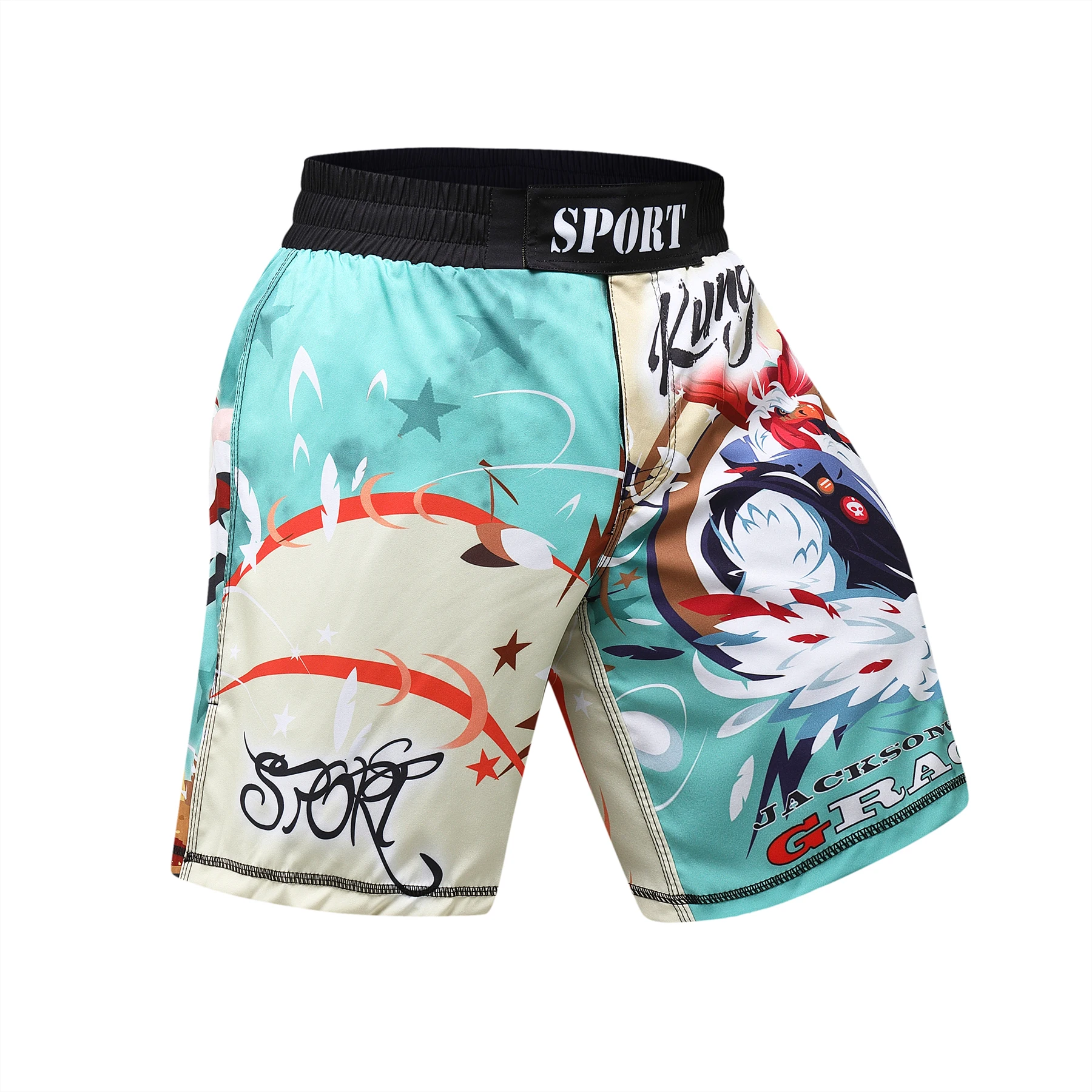 Training Fight Shorts Men\'s Boxing MMA Combat BJJ Grappling Fitness Muay Thai Kickboxing No Gi Shorts With Sublimation Printed