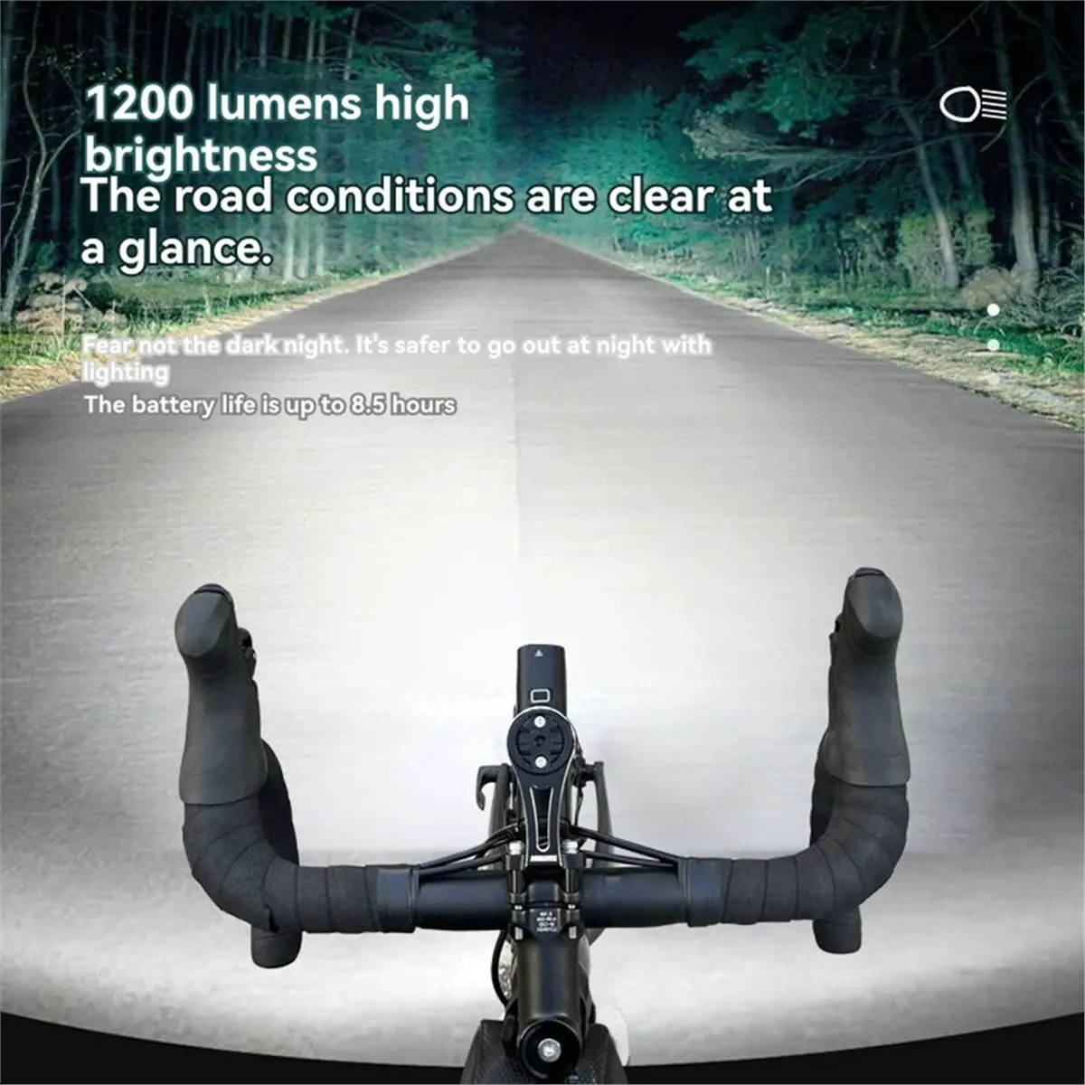 Lampa rowerowa ładowana przez USB, 1200 lumenów, szybkozłączka, jasna lampka rowerowa, przenośna latarka rowerowa