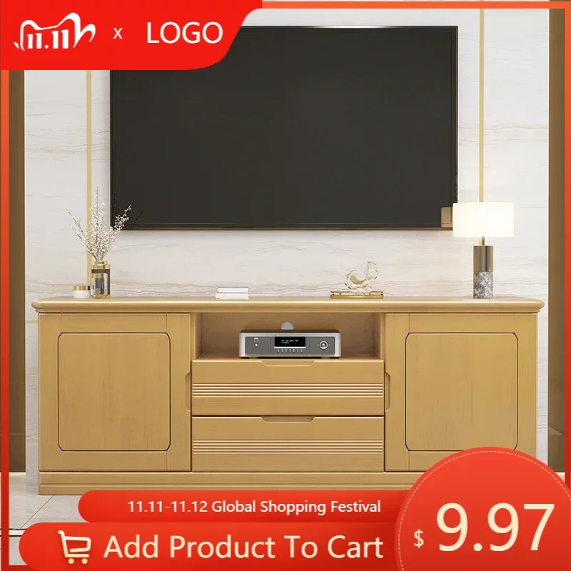 Wooden Living Room TV Cabinet White Floor Wood Display Retro TV Consoles Stands Luxury Fernseher Schrank Room Furniture MQ50DS