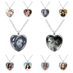 Lana Del Rey 25mm Glass Heart Pendant Necklaces Accessories Necklace Charms Heart Necklace for Women Men Jewelry Gift