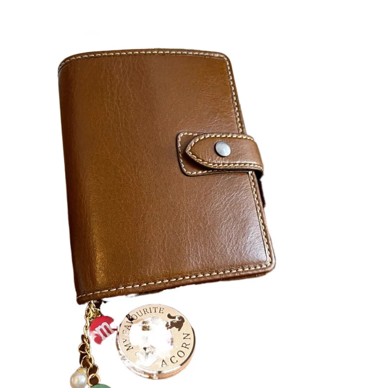 

Dark brown m5 leather handbook loose-leaf book removable high-value notebook portable diary notebook