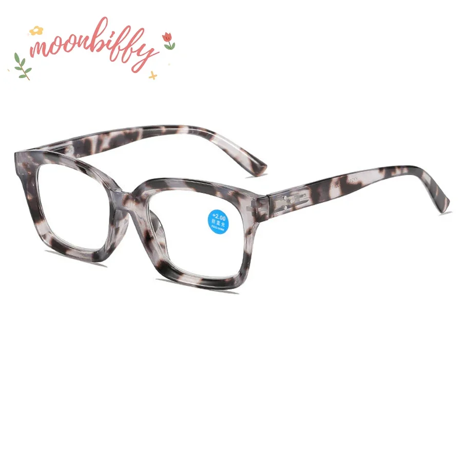 New Women Fashion Reading Glasses Large Frame Anti Blue Light Trendy Eyewear Suitable Reading Books Retro Business Glasses Man