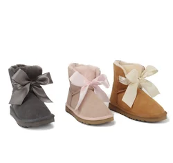 Woman Gita Bow Mini Style Famous Comfortable Luxury Designer Brand Flat Heel For Winter With Shoe Box