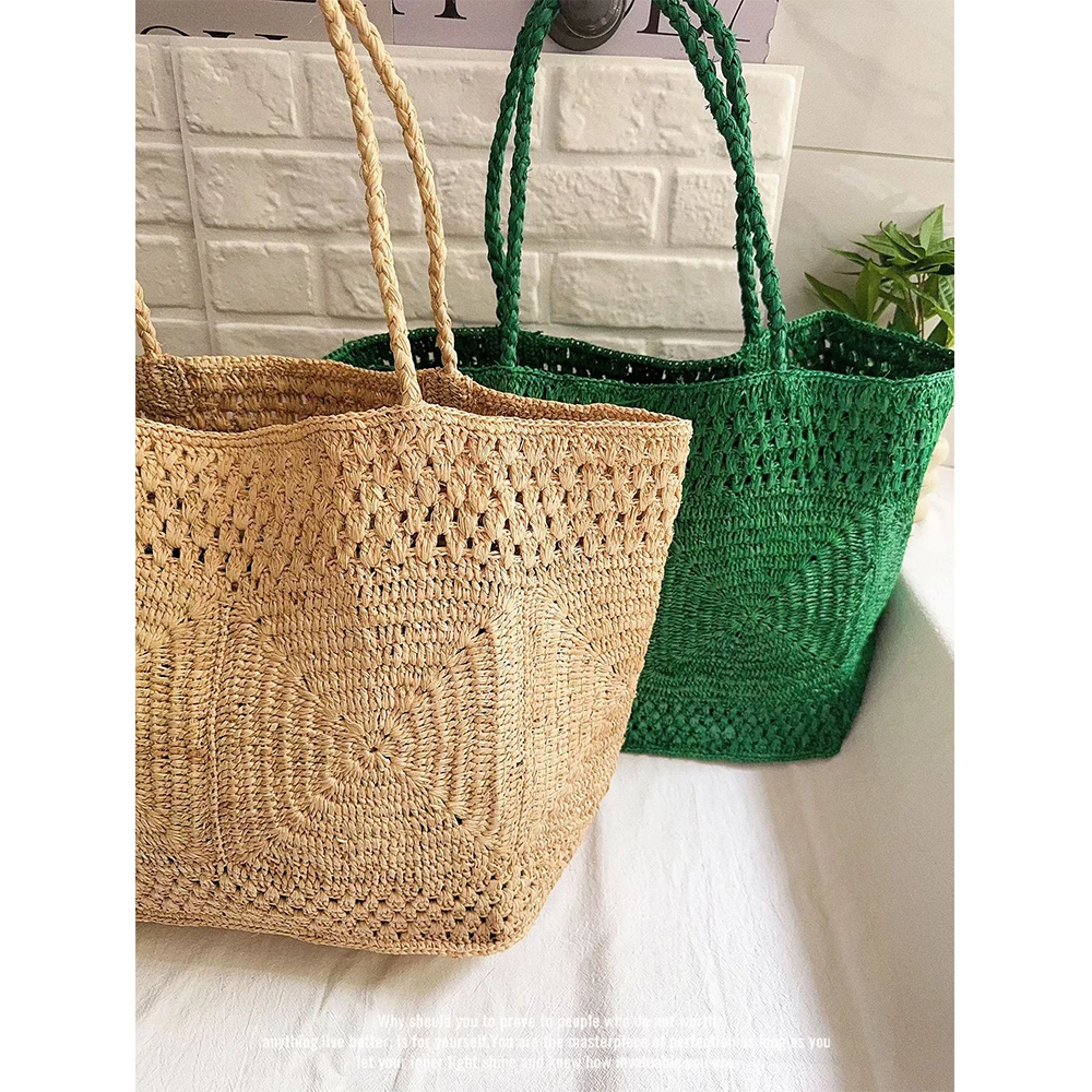 Luxury Woven Straw Bags for Women Shoulder Bag Summer Raffia Beach Bag Large Travel Shipping Tote Designer Handbags Bucket Bags