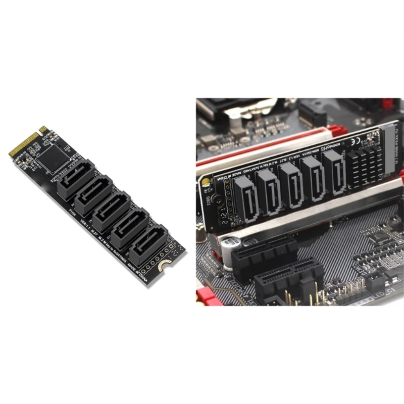 

PH56 M.2 To 5Port Hard Expansion Adapter Card For Highly Speed Data Transfer Expand Your Storage Capacity