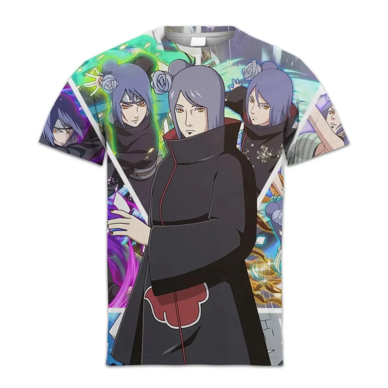 2025-26 verano transpirable comodidad manga corta Anime Naruto elementos periféricos estilo niño niña niños adultos manga corta