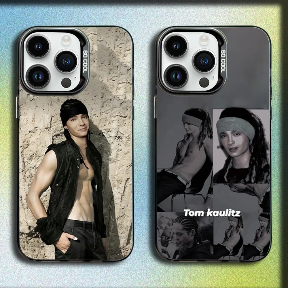 

Singer T-Tom Bill Kaulitz Phone Case For iPhone 16,15,14,13,12,11,Mini,Pro,E,MAX Gray Matte Silicone Black Cover