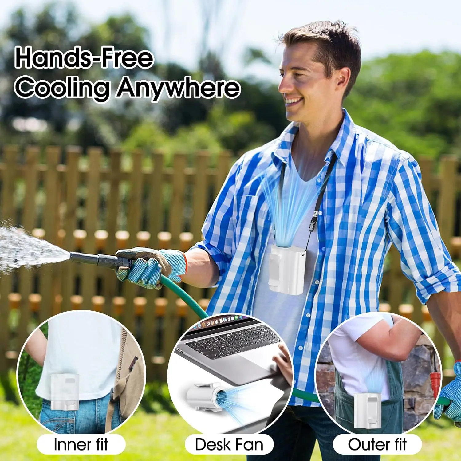 2026 New Upgrade Portable Waist Fan, Belt Fan Long Working Time, 5 Speeds Strong Airflow, Hands-Free Neck Fan Cooling