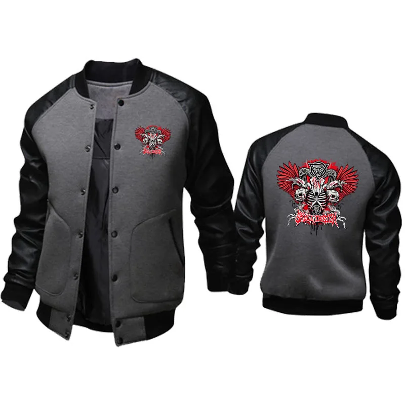 Schedel Herfst Leren Jas Mode Motorfiets Causale Jas Mens Moto Biker Leren Jas Hoge Kwaliteit Mode Casual Heren Jas