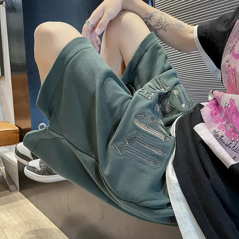 

Летние мужские свободные спортивные брюки прямого кроя с разрезами, модные, молодежные, удобные, дышащие, легкие