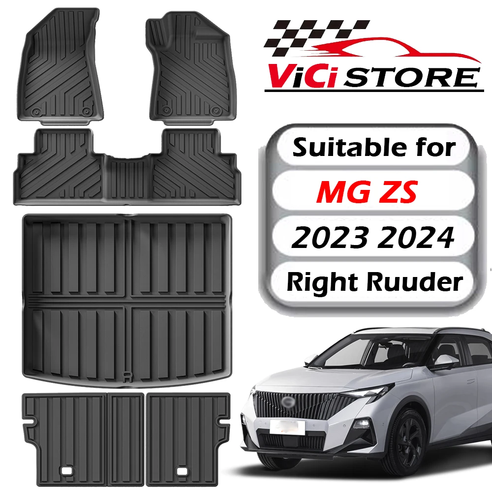 

TPE Car Floor Mats For MG ZS 2023 2024 All Weather Protector Waterproof Carpet Boot Liner Tray Interior Accessories