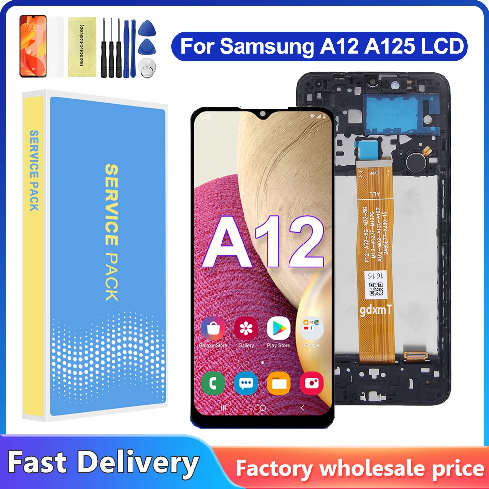 6.5 ''dla Samsung A12 LCD A125F SM-A125F A125 wyświetlacz ekran dotykowy Digitizer zgromadzenie dla Samsung A12 wymiana ekranu