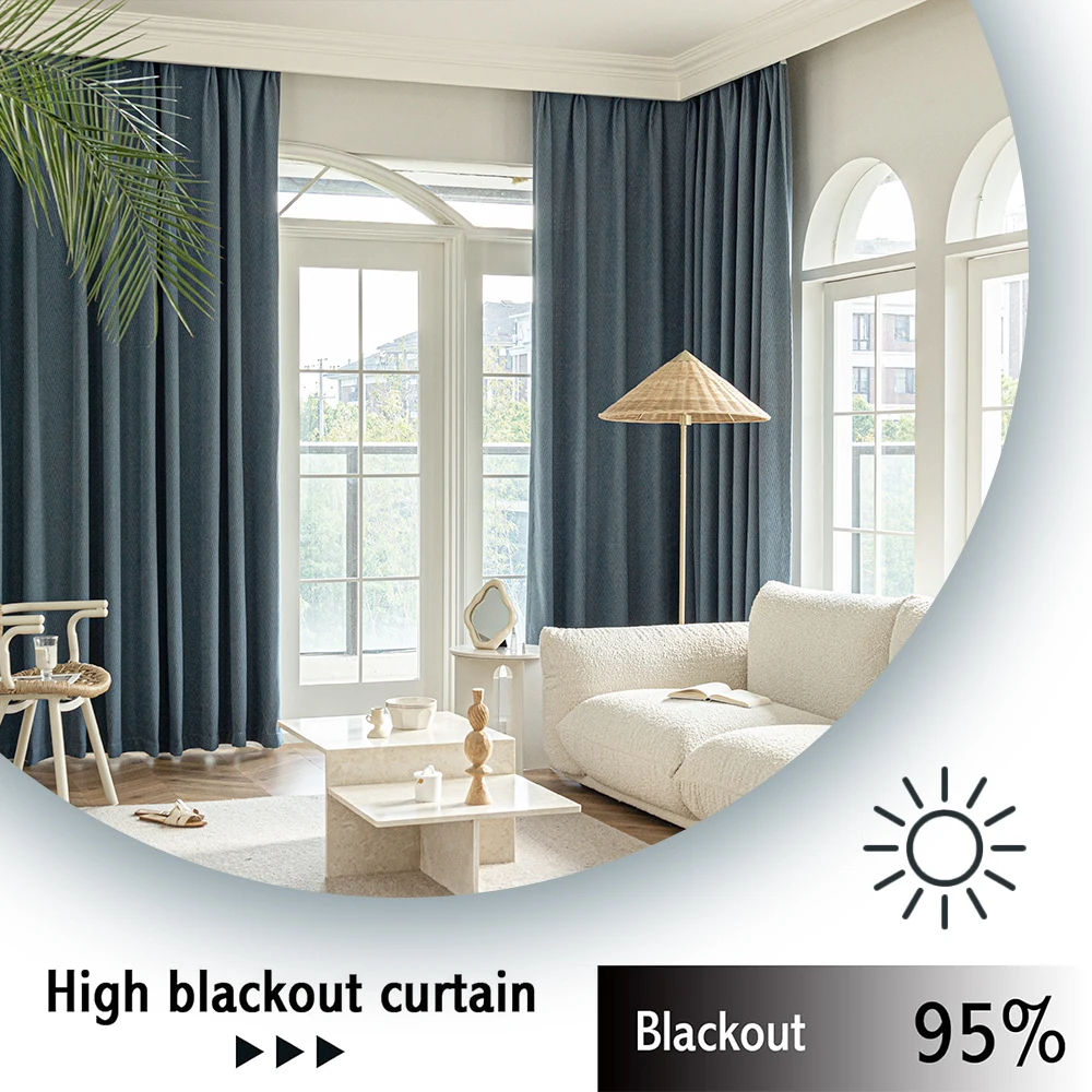 Patterned Blackout Curtain for Bedroom Window Hall Curtain for Living Room Room Divider Tende Treatment Thick Yarn Kitchen Decor