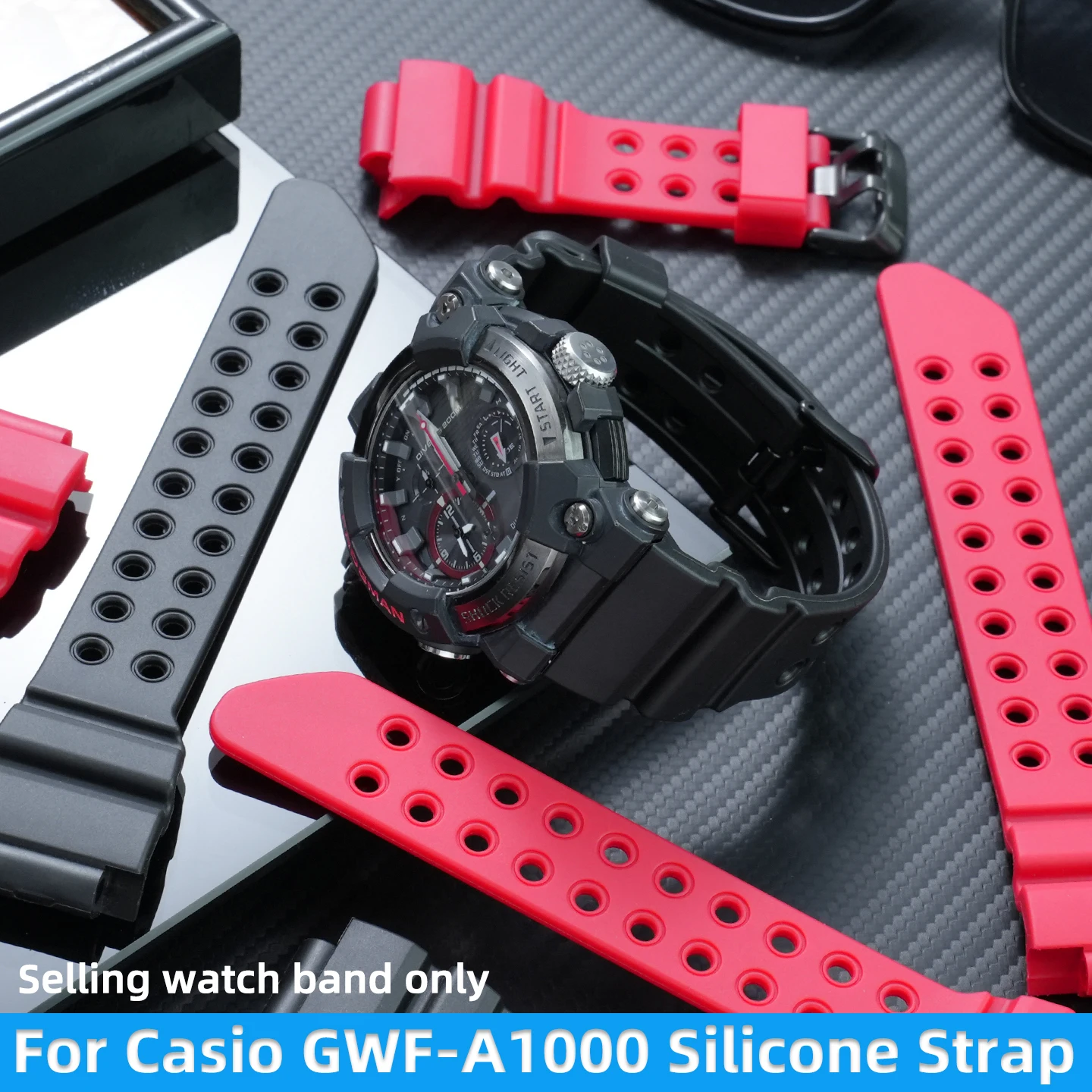 

GWF A1000 Silicone Strap For Casio G-SHOCK 7th Frogman 5623 GWF-A1000 1A4 Diving Watch band Replacement Men's Sports Bracele