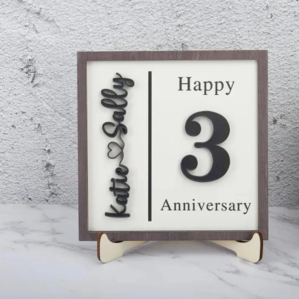 Personalized Valentine's Day anniversary gift decoration with base, gifts for parents, desktop name tags, perfect customized gif