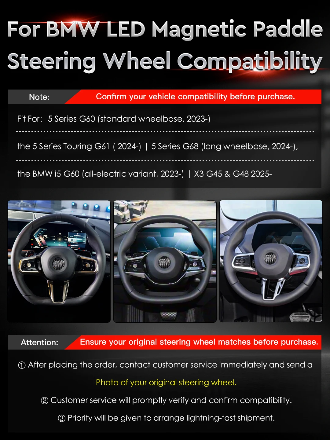 TDD Carbon Fiber Steering Wheel LED Magnetic Shift Paddle For BWM G68 New Multi Color Shift Paddles Car Accessories