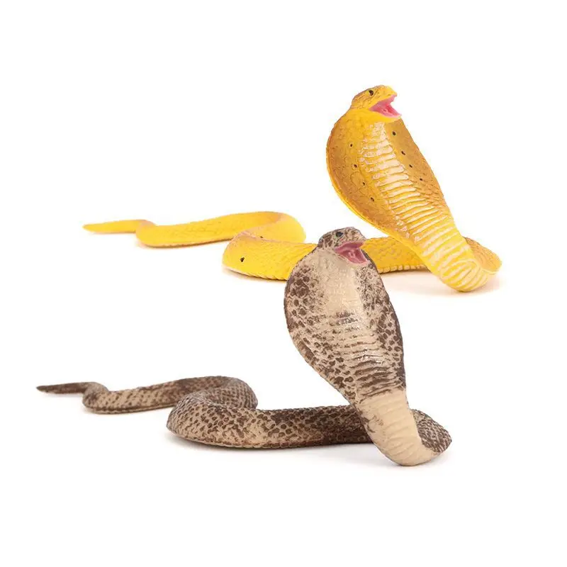 Simulazione solida del modello di rettile selvatico serpente cobra ingannaia cognitiva per bambini giocattolo spaventoso figura ornamentale