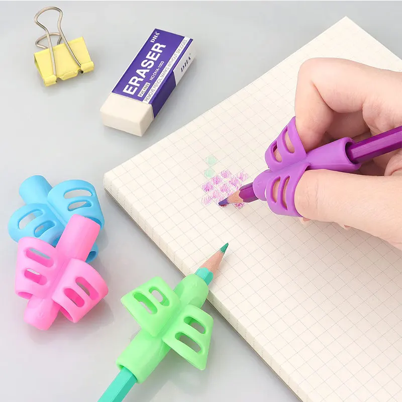 Imagem -03 - Silicone Grip Training Pen Gripper para Crianças Correção de Postura de Escrita Escrita Aids 10 15 20 Pcs