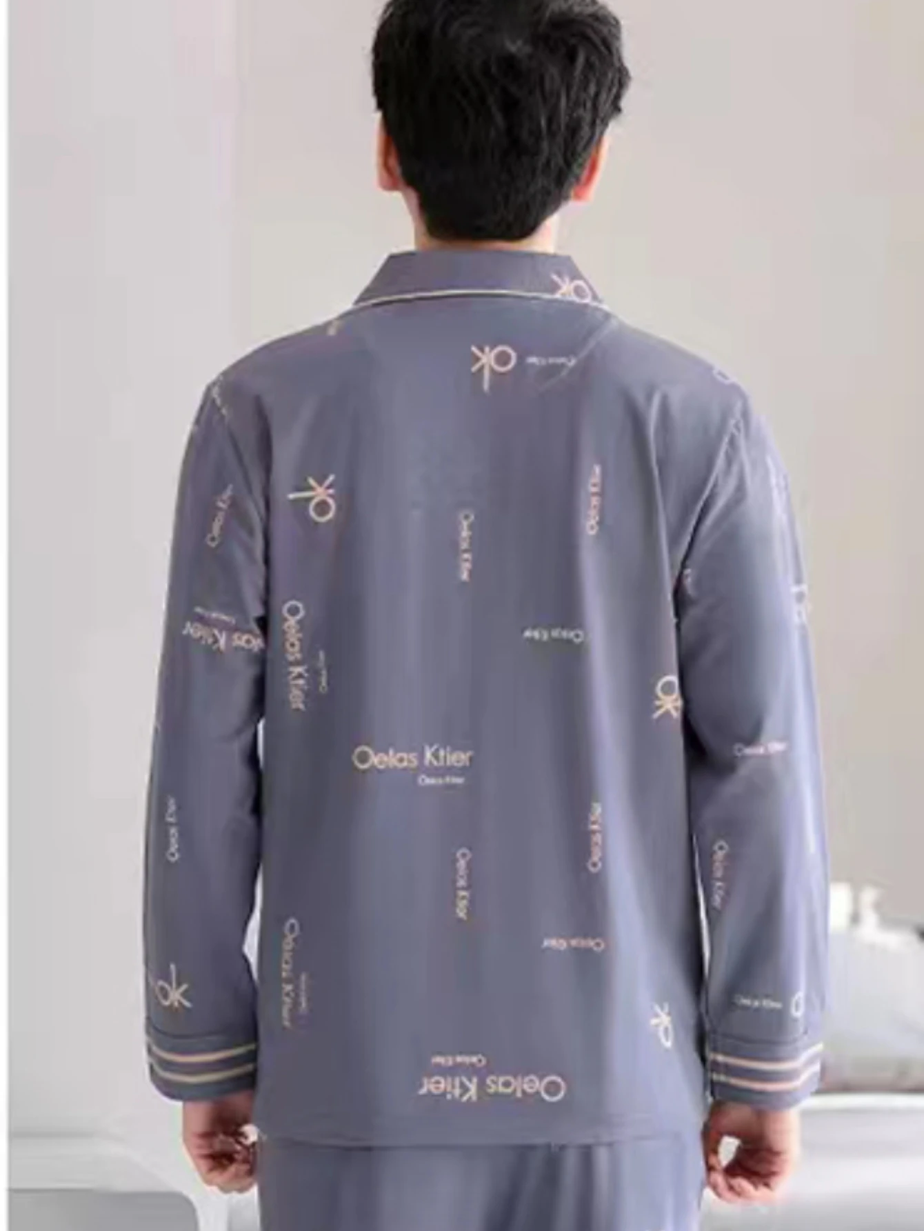 Men's Pajamas Spring & Fall 2025 New High-End Long-Sleeved Casual Large Size Home Wear Set