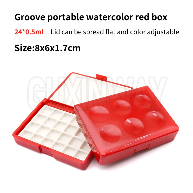 1pcs Portable Plastic Multi-function Painting Box Empty Watercolor Palette Watercolor Oil Acrylic Gouache Paint Subpackage