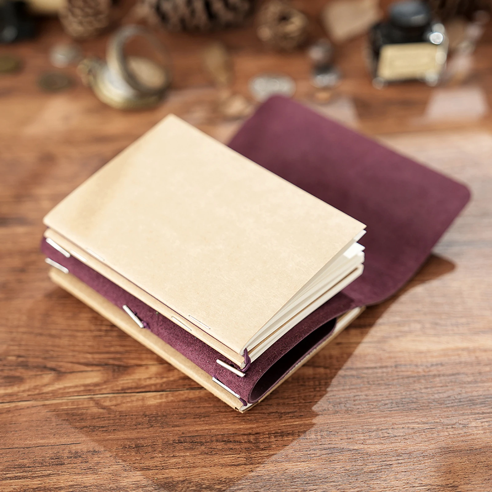 Tri-fold Passport Travel Notebook, Refillable Leather Journals Creative Passport Size Traveler Notebook for Daily Writing, Gifts - view 6