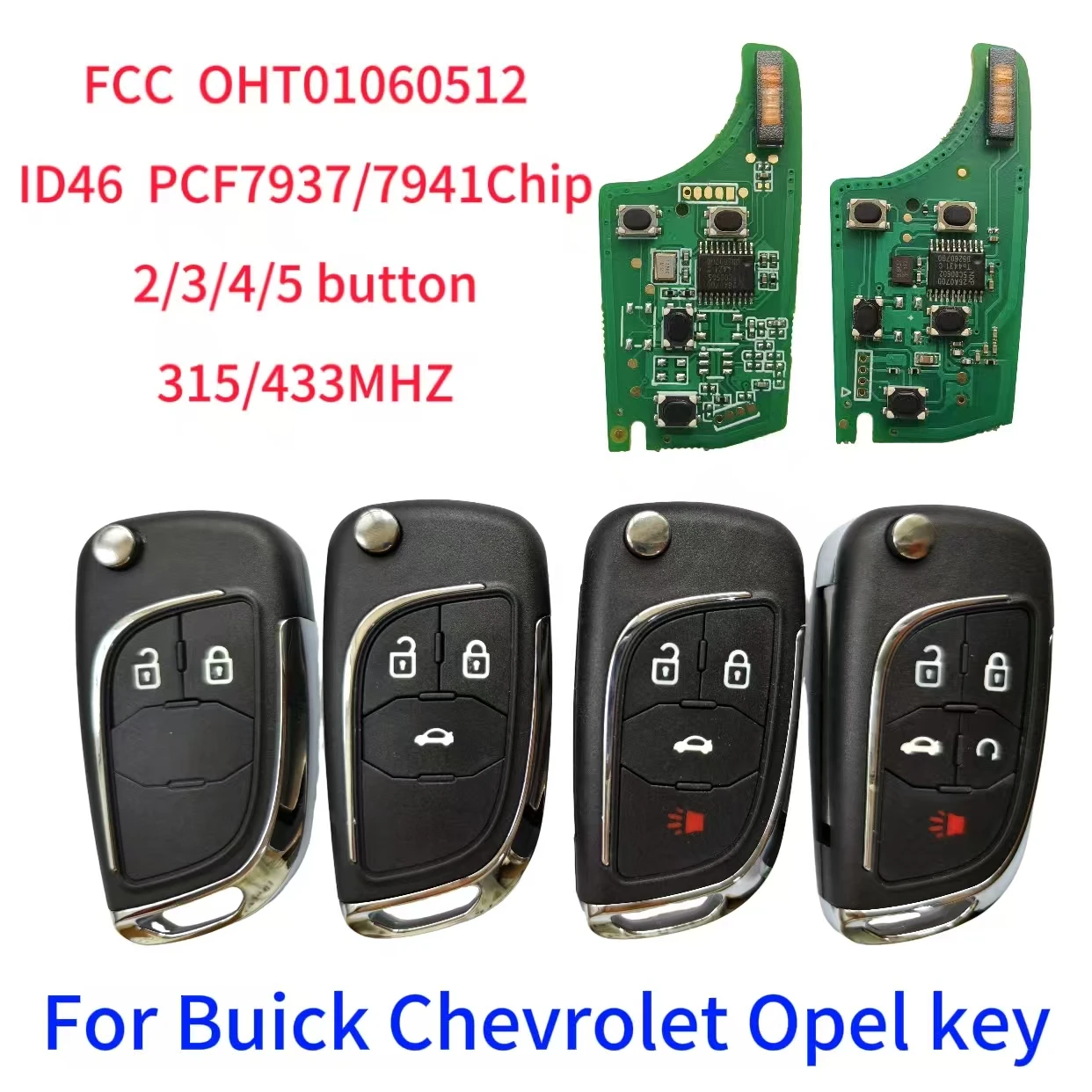 JXKEY pour Buick pour OPEL VAUXHALL Astra J Corsa E Insignia Zafira C 2009 - 2016 clé à distance modifiée 315 MHz/433 Mhz puce ID46