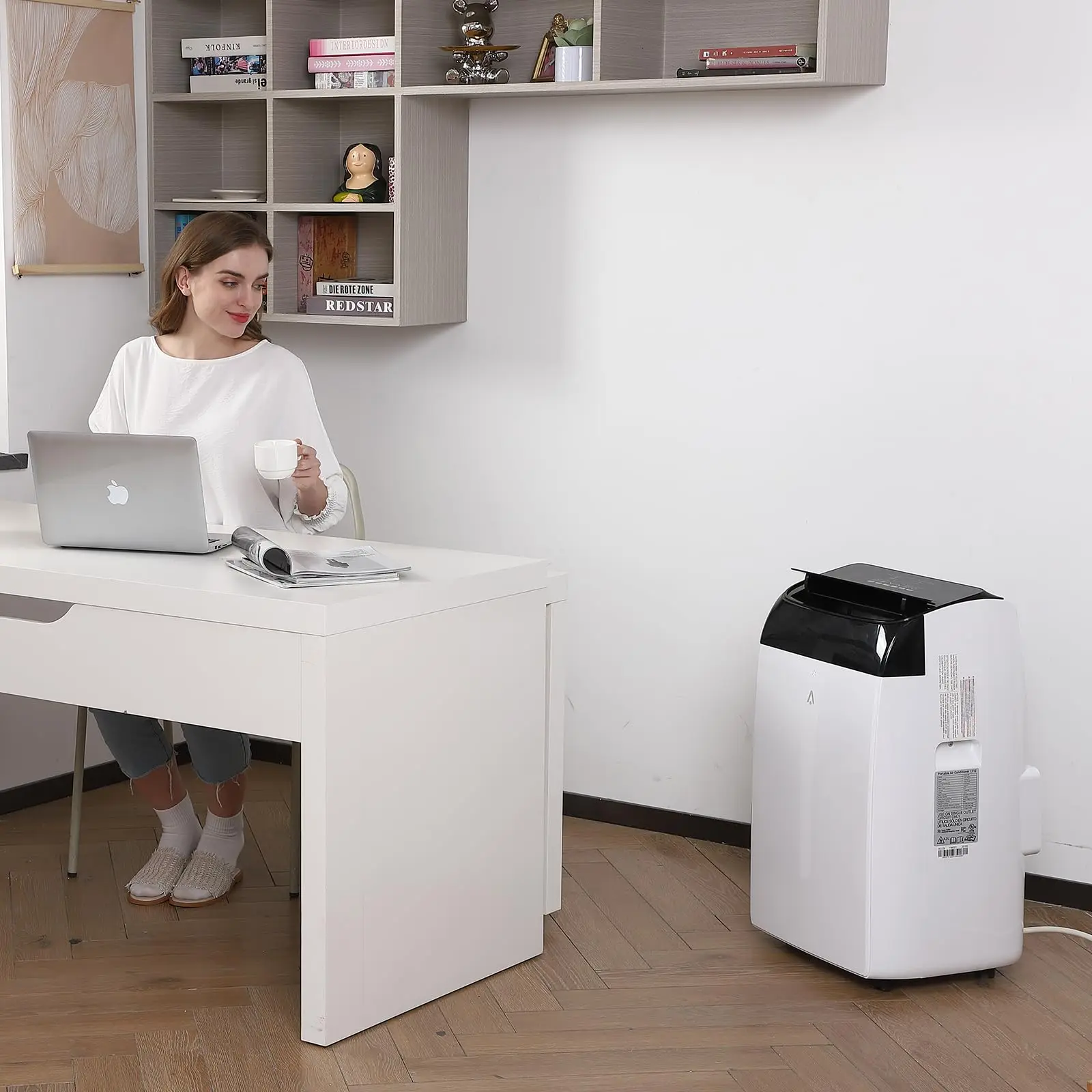 12000 BTU Portable Air Conditioner 3 In 1 AC Unit With Cooling Dehumidifier Fan Cools 550 Sq Ft LED Display Remote Control 24H Timer Window Kit Black Top Cover