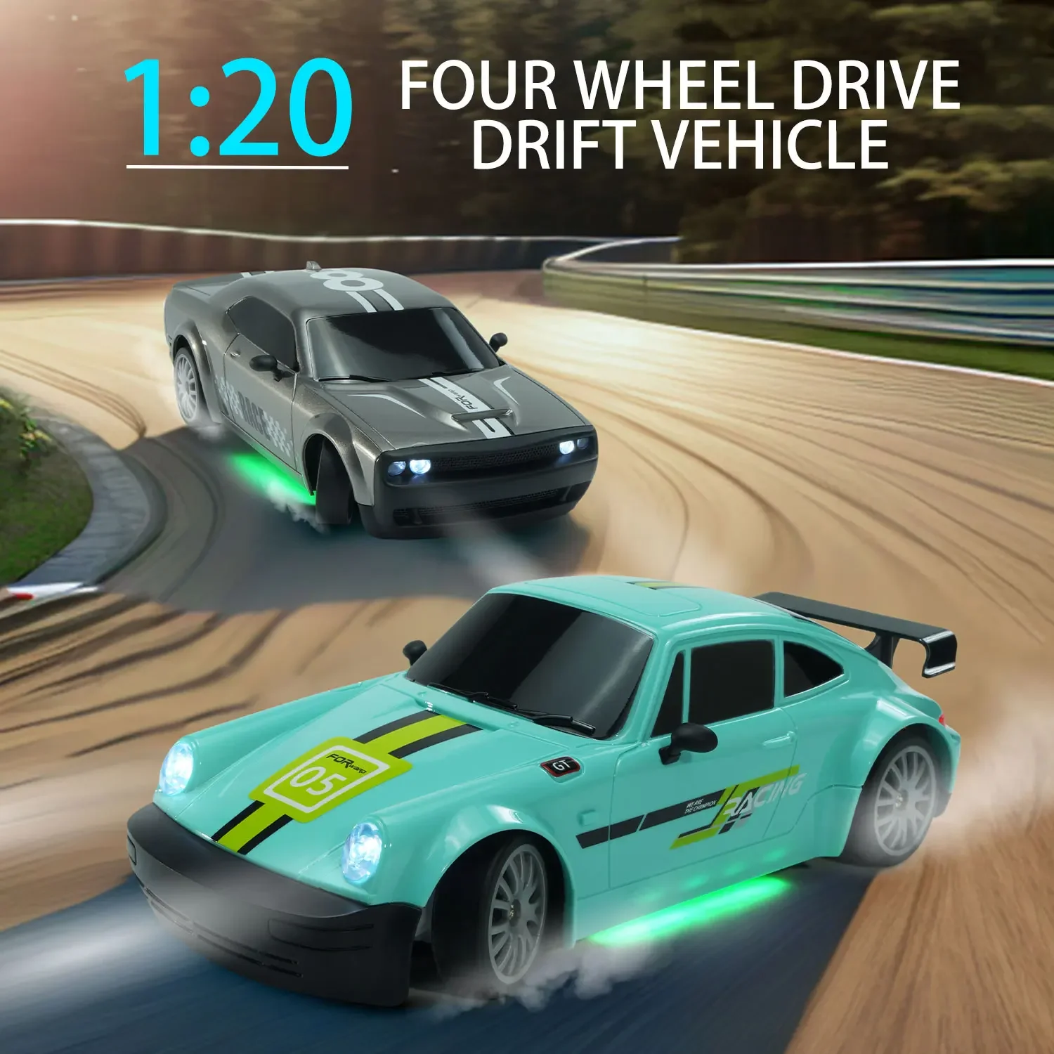 1:20 Rc Car 2.4G 4Wd Remote Control Racing Drift Car with Light Electric Off-Road Vehicle Model Children Toy Boy Birthday Gifts