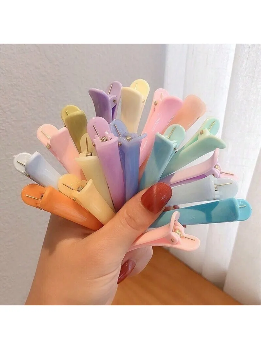 16pcs Women's Simple And Versatile Acrylic Hair Clips, Sweet And Easy To Use, Suitable For Make-Up, No Trace Hair Clips, Hair