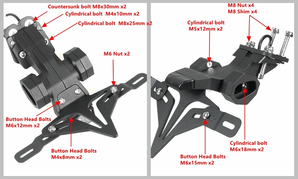 Motorcycle License Plate Holder Tail Light Bracket  Fender Eliminator For KAWASAKI ZX 4R/RR zx-4r se ZX-25R  NINJA-4R