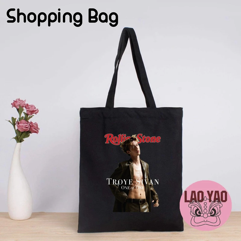 Tote Bags for Women Troye Sivan Girlfriend Gift I Feel The Rush Shopper Shopping Bag Totebag Aesthetic Cloth Canvas Special