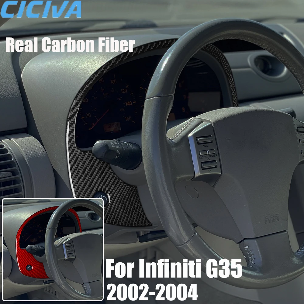 

Автомобильные аксессуары из настоящего углеродного волокна, панель спидометра, декоративная накладка, мягкая наклейка для Infiniti G35 V35 2002 2003 2004