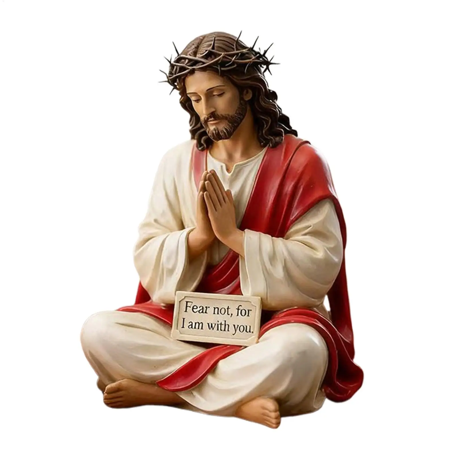 Escultura Inspiradora de Jesus, Escultura Religiosa, Estatueta de Resina de Jesus para Mesa de Cabeceira, Escritório, Apartamento, Banheiro